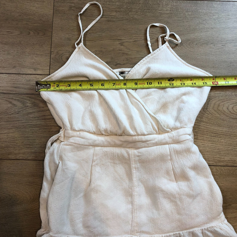 American Eagle Tank Top Romper Womens XL Babydoll Cream Tie Cottage Fairy Y2K - Picture 7 of 10